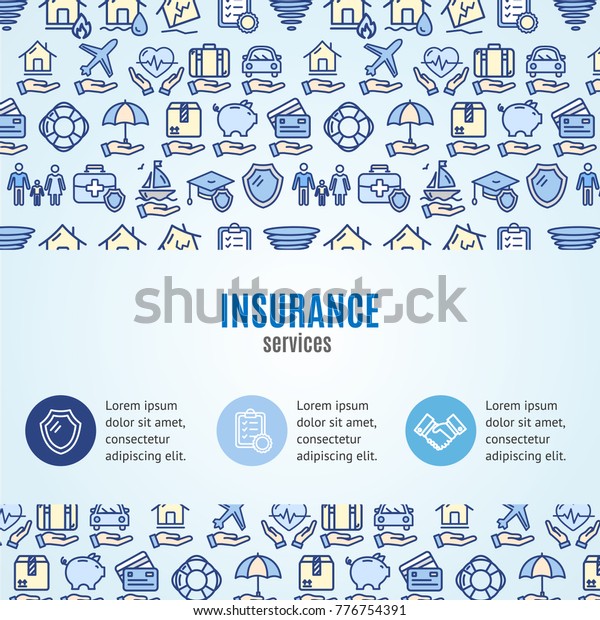 Insurance Support Services Concept Infographics Banner Stock