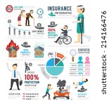 Insurance Template Design Infographic . Concept Vector Illustration