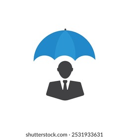 Insurance umbrella icon flat design