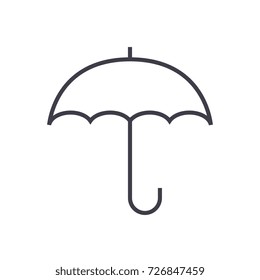 insurance, umbrella vector line icon, sign, illustration on background, editable strokes