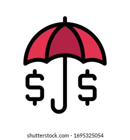 insurance vector flat color icon 
