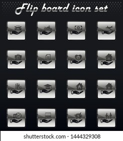 insurance vector flip mechanical icons for user interface design