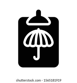 insurance vector glyph flat icon 