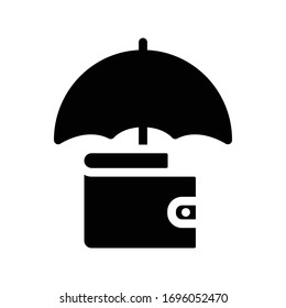 insurance vector glyph flat icon 