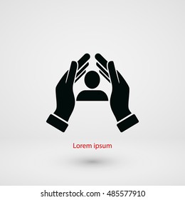 insurance vector icon, flat design best vector icon