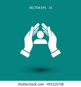 insurance vector icon, flat design best vector icon