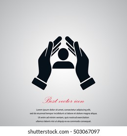 insurance vector icon, flat design best vector icon