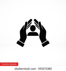 insurance vector icon, flat design best vector icon