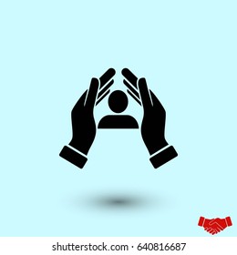 insurance vector icon, flat design best vector icon