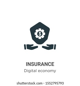 Insurance vector icon on white background. Flat vector insurance icon symbol sign from modern digital economy collection for mobile concept and web apps design.