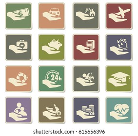 insurance vector icons for user interface design