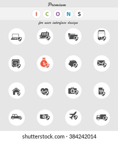 Insurance vector icons for web sites and user interface