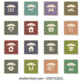 insurance vector icons for web and user interface design