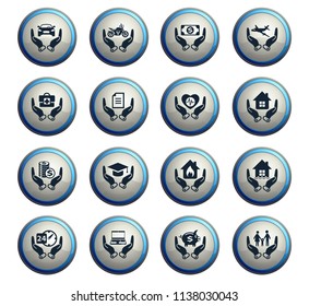 insurance vector icons for web and user interface design