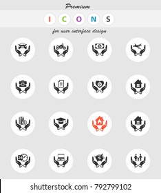 insurance vector icons for web and user interface design