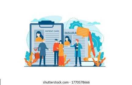Insurance vector illustration concept agent template background isolated can be use for presentation web banner UI UX landing page