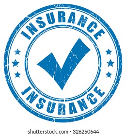 Insurance vector ink rubber stamp isolated on white background