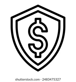 Insurance Vector Line Icon Design