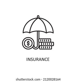 Insurance Vector Outline Icon Design illustration. Banking and Payment Symbol on White background EPS 10 File