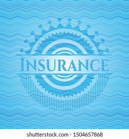 Insurance water representation style badge. Vector Illustration. Detailed.