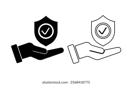 Insurance web icon set. Vector illustration