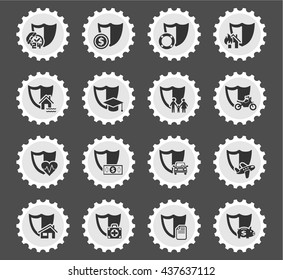 insurance web icons for user interface design