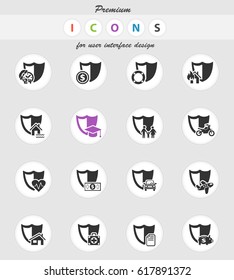 insurance web icons for user interface design