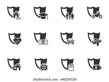 insurance web icons for user interface design