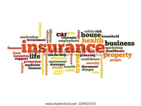 Insurance Word Cloud Concept Red Great Stock Vector (Royalty Free ...