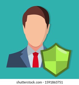 insurance for worker concept symbol vector illustration