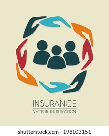 Insurances design over beige background, vector illustration