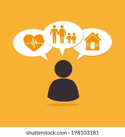 Insurances design over yellow background, vector illustration