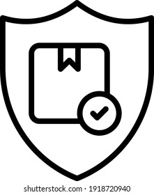 Insured Cargo Concept, protected logistics Vector line Icon Design, postal service symbol, physically transporting postcards and parcels Sign, Courier and Shipping Services Stock illustration