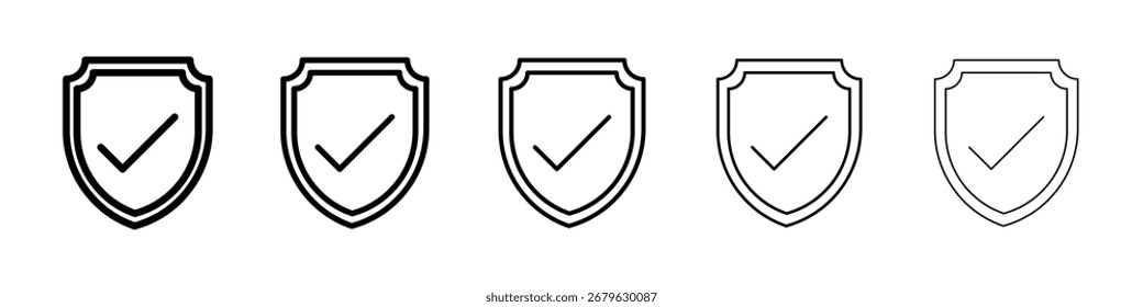 Insured icon logo in stroke lines collection