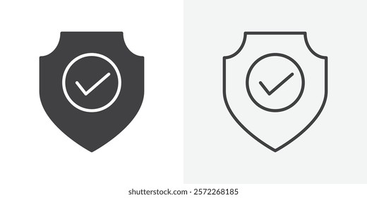 Insured icons. flat and line style set