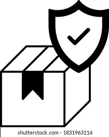 Insured and Secure Parcel Delivery Vector Icon Design, No Contact Box Symbol on white background, Safe Shippment Concept,