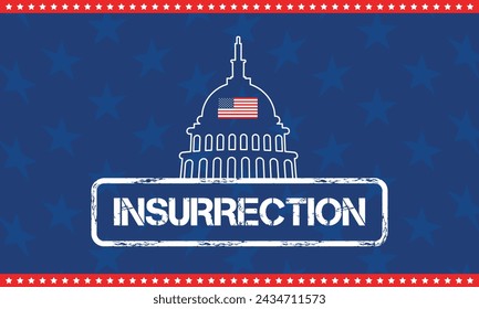 insurrection capitol US banner with illustration 