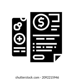 insurtech documentation glyph icon vector. insurtech documentation sign. isolated contour symbol black illustration