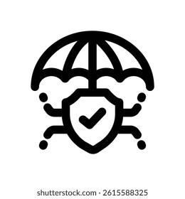 insurtech line icon. Clean and minimalist vector icon for websites, mobile apps, presentations, and logos. Fully scalable and customizable for any project.