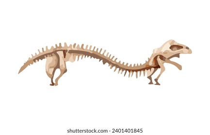 intact bones posil dinosaur watercolor illustration