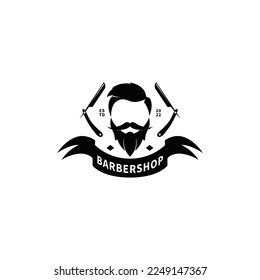 intage barbershop icon vector illustration logo design