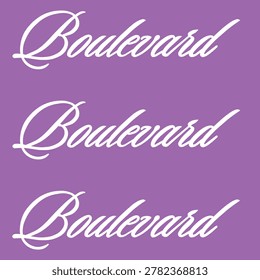 intage Boulevard script lettering design for t-shirt print. Elegant cursive typography vector illustration.