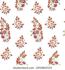 Bildlicher Blumenhintergrund. Nahtloses Vektorgrafik-Muster für Design- und Modedrucke