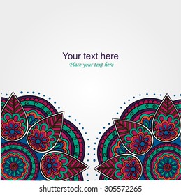 intage invitation card. Template frame design for card.