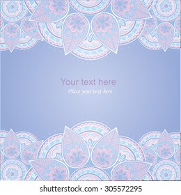 intage invitation card. Template frame design for card. Vintage Lace Doily.