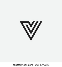 intail v simple letter logo symbol vector.