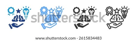 Intangible Asset icon set multiple style collection