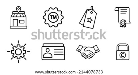 intangible assets icons set .  intangible assets pack symbol vector elements for infographic web