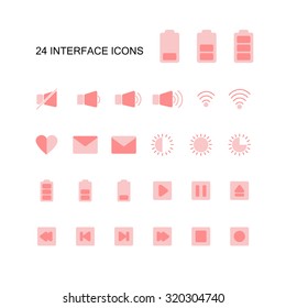 inteface pink icons