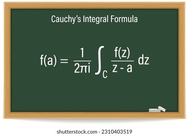Cauchy’s Integral Formula on a chalkboard. Math. Vector illustration.